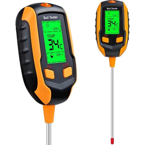 Bravix 4 - In - 1 Soil Hygrometer To Detect Plant Temperature / Soil Humidity / Ph Meter / Solar Intensity / Ambient Humidity Plant Soil Tester For Horticulture, Agriculture, Indoor And Outdoor