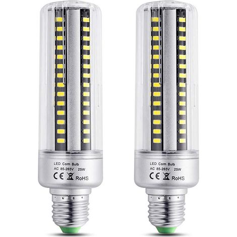 Ampoule E27 25w Led Blanc Chaud 3000k, 2500lm De Haute Luminosité, Équivalent Halogène Ampoule 200w, Non-dimmable, E27 Led Ampoule De Maïs Pour Plafonnier, Lot De 2 [classe Énergétique A+]