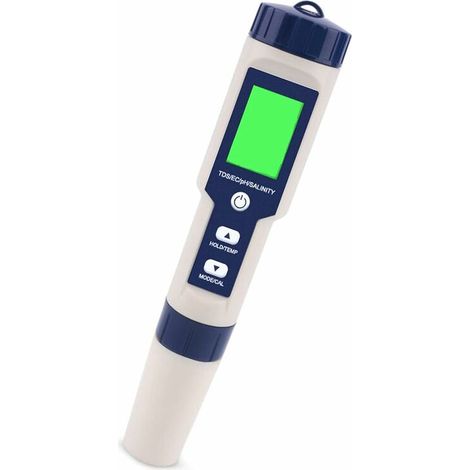 Bravix Ph-mètre, Testeur Ph Mètre 5 En 1 Ph/tds/ec/tempmètre, Testeur De Moniteur De Qualité De L'Eau Pour Piscines, Culture Hydroponique, Eau Potable, Aquariums