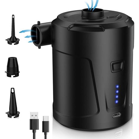 Bravix Pompe À Air Électrique, 4 Kpa Pompe Électrique Gonfleur Dégonfleur, Pompe À Air Électrique Portable De 300 L/min Pour Gonfler Et Dégonfler Les Lits D'Air Et Les Bouées De Piscine