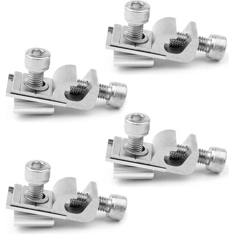 Bravix Support Pour Panneau Solaire, Clip De Mise À La Terre Pour Panneau Solaire, 4 Pièces De Pinces D'Extrémité En Aluminium Pv Panneaux Solaires, Pour Système De Montage Solaire，m6