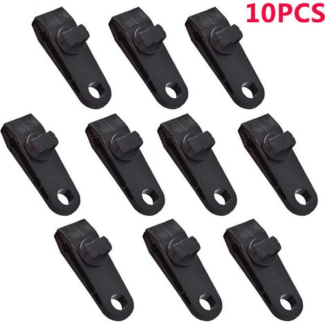 Bravix Lot De 10 Clip De Bâche Tente, Pince Pour Bâche De Verrouillage Pour Auvent Fixation Camping Toile Ombrage Bache De Piscine