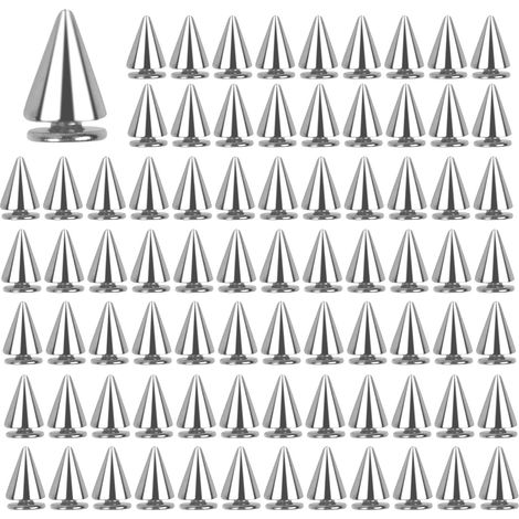 Bravix 100 Pièces 7x10 Mm Métal Rivets Décoratifs Punk Pointes Cônes Rivets Killer Rivets Punk Pointu Rivets Vis Rivets Métalliques Pour Diy Cuir Artisanat Vêtements Sacs Chaussures Ceinture Bracelets