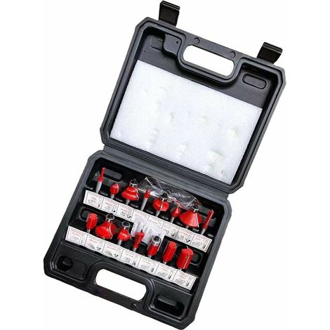 Bravix Fraises Defonceuse 6.35mm. Coffret De 15 Fraises À Rainurer Droites, Fraise De Rainure Set Cutter En Bois De Coupe Outil De Travail Du Bois(boîtier En Plastique)