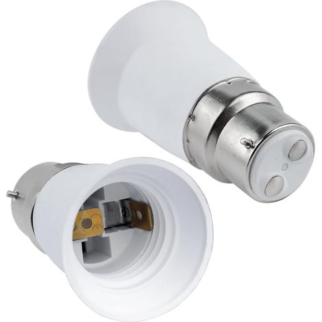 Bravix Adaptateur De Douille B22 Vers E27, Convertisseur De Douille À Baïonnette B22 Vers Douille À Vis E27, 0-250 V, Pour Ampoules E27, Led, Incandescentes, Halogènes, Cfl, Lot De 4