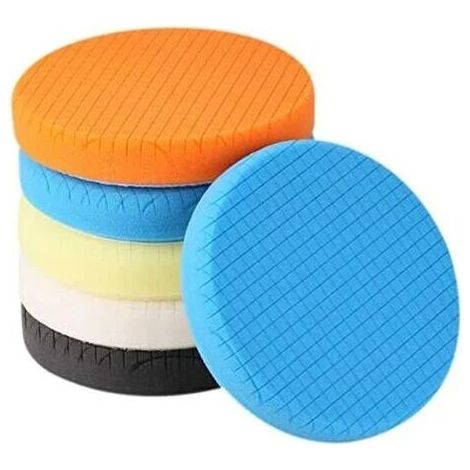 Bravix Polissage Pad, 5 Pièces 150mm/6 Pouces Éponge De Polissage Kit De Polissage Pour Voiture Polisseur Tampon Pad/pour Ro/da Double Action Polisseuse Polissage -spps7m5