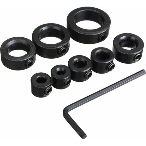 Bravix Butée De Profondeur, Butées De Profondeur De Forage, Colliers D'Arrêt De Profondeur, 8 Pcs Butée De Profondeur Colliers, Anneau Positionneur Avec Clé Hexagonale, 3-16 Mm