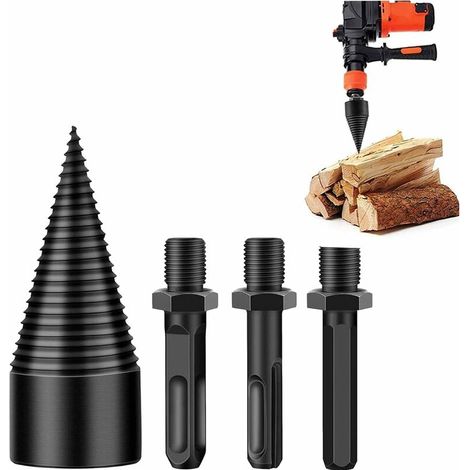 Bravix Fendeuse De Bûches 45mm,fendeuse De Bûches, Fendeuse À Bois Perceuse Sûre, Fendeur De Bûches, Fendeur De Bûche Pour Fendre Du Bois, Foret À Bois Pour Machine À Bois De Chauffage (hex+square+rou