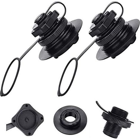 Bravix 2 Pcs Valve Spirale De Gonflage Avec Bouchon Universelle Valve D'Inflation À Sens Unique Remplacement Pièce Détachée Annexe Accessoire Pour Réparation De Bateau Pneumatique Canot Gonflable