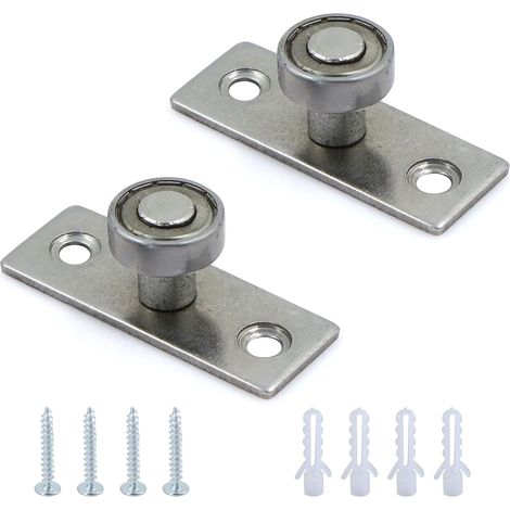 Bravix Lot De 2 Ferrures De Porte Coulissantes En Métal Pour Porte Coulissante - Système De Porte Coulissante - Dispositif De Recherche De Fenêtre Et De Porte - Montage Mural Pour Porte Inférieure - A