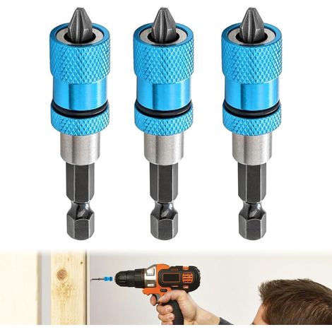 Bravix 3pcs Porte-embout Pour Cloison Sèche Bit Pour Cloison Sèche Magnétique Tige,embout Visseuse, Pour Visseuse Sans Fil Et Perceuse À Main