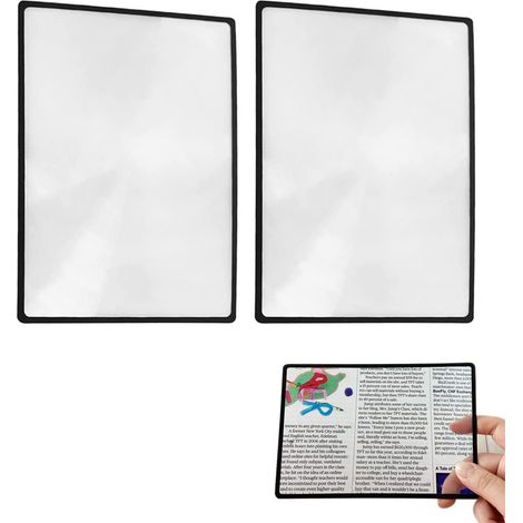 Bravix Loupes De Cartes 3x (300%) Feuilles De Loupe Fresnel Loupe De Page Pour Personnes Agées Vieux Père Mère Lecture De Petits Livres Imprimés Et Cartes(3 Pièces, 4.70"x7"")