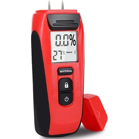 Bravix Détecteur D'Humidité, Testeur D'Humidité Avec Affichage Led Et 2 Broches, Hygromètre Numérique Portable Détecte Le Bois, Les Meubles, Les Murs Et Les Matériaux De Construction