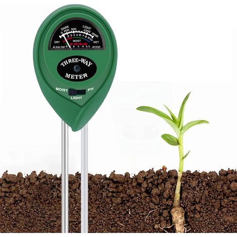 Bravix Soil Tester Kit, 3 En 1 Testeur De Sol Mètre D'Humidité, Lumière Et Testeur De Ph Acidité, Pour Fleurs/herbe/plante/jardin/ferme/pelouse