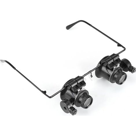 Bravix Eye Loupe, Eye Lunettes Loupe Avec Éclairage Led Professionnel Eye Lunettes De Réparation Pour Montre 20 X Loupe Bijoutier Outil Objectif Loupe