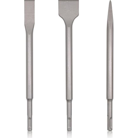 Bravix 3 Pièces Burins Sds Plus Burin Large Plat Pointu Perforateur Burineur Jeu De Burins Pour Carrelage Béton Pierre Maçonnerie Pour Travaux De Démolition Et Rénovation