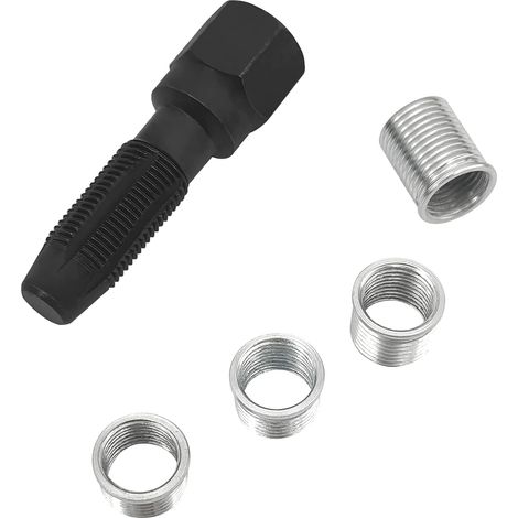 Bravix 5pcs Kit De Réparation Pour Filetage De Bougies D'Allumage M14 X 1,25, Kit De Refiletage De Culasse, Rethreading Bougie, Outil De Réparation De Filetage De Cylindre D'Alésoir De 14 Mm