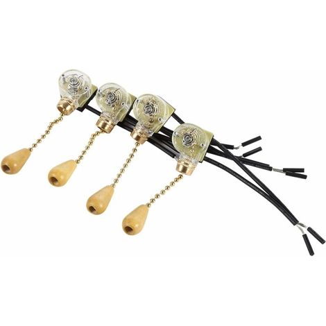 4 Pièces Interrupteur À Tirette Universel, 220-250v Ventilateur De Plafond Lampe Interrupteur À Chaîne De Traction Interrupteur De Cordon De Chaîne De Traction De Remplacement