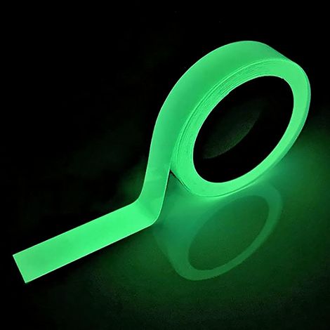 Bravix Ruban Adhésif Fluorescent - 10 Mm X 10 M - Bande Réfléchissante Phosphorescente Dans Le Noir