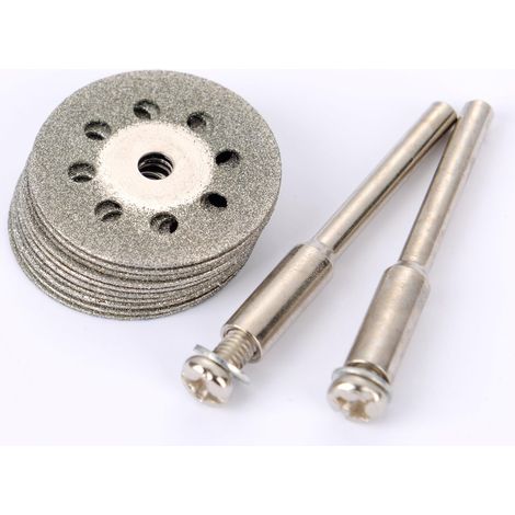 Bravix Lot De 10 Mini-disques À Tronçonner Perforés 22 Mm, Diamant, Disques À Découper, Tiges Ann Arbor