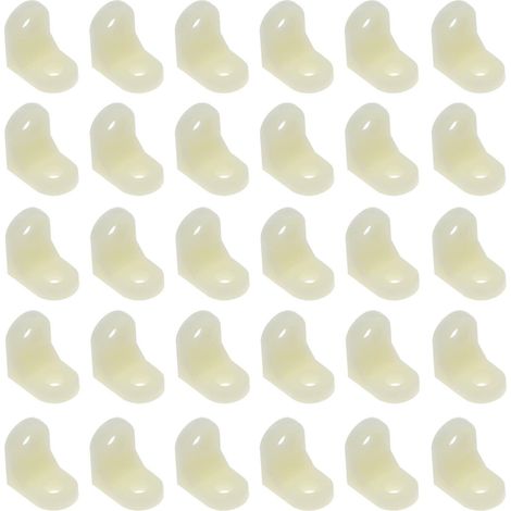 Bravix Lot De 30 Équerres En Forme De L - 23 Mm X 17 Mm - Angle De 90 Degrés - Connecteurs En Bois Pour Bibliothèque, Fenêtre, Chaise, Table - Beige