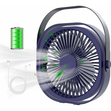 Bravix Ventilateur Usb, Ventilateur De Table Mini Ventilateur, 3 Vitesse Ventilateur Silencieux, Portable Rechargeable Ventilateur Usb, Ventilateur Pour Bureau, Voyage, Maison