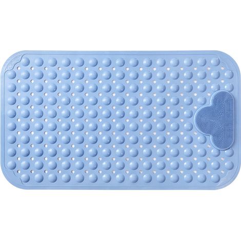 Bravix Tapis De Douche Antidérapant 70 X 40 Cm Tapis De Bain De Massage,tapis De Baignoire Avec Trous De Drainage Et Ventouses - Bleu