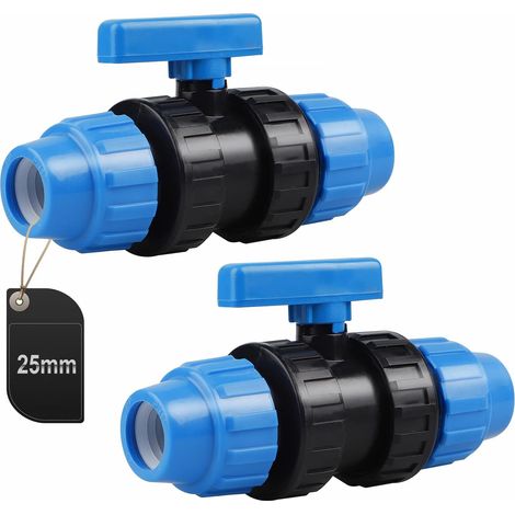 2-piece Connector For Water Pipes, Clamp Connector For Pe Pipes, 25mm (blue)