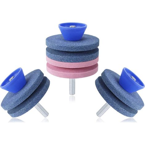 Bravix Broyeur 3 Pièces Pour Couteaux De Tondeuse À Gazon, Affûteur De Tondeuse À Gazon, Meule D'Affûtage Pour Outils De Jardin/couteaux De Tondeuse À Gazon