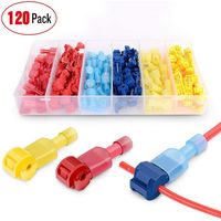 120pcs Connecteur De Fil T-connecto Rapide De Cosse Électrique, Connecteur Rapide T-tap, Kit De Connecteur Terminal Entièrement Isolé-bleu X 40pcs,jaune X 40pcs,rouge X 40pcs