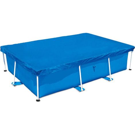 Bravix Bâche De Protection Pour Piscine Tubulaire Rectangulaire, Couverture De Piscine Rectangulaire, Bâche À Bulles Piscines Tubulaires, Housse Anti-pluie 221x150cm Bleu