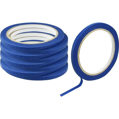 9 Rouleaux De Ruban De Masquage Bande Scotch De Protectionen En Papier Crépon Adhésif Fine Résistance À Haute Et Basse Température Pour Peinture Carrosserie Mur Verre Bois - Bleu 5mm20m