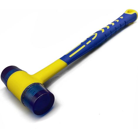 Bravix Maillet Caoutchouc 28mm, 270 G, Marteau Caoutchouc Avec Manche En Fibre De Verre Antidérapant, Avec Double Face Souple