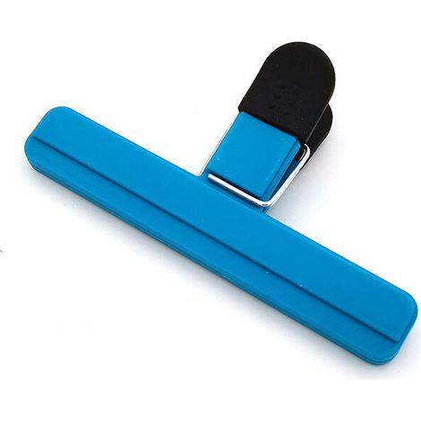 Bravix Fermeture Sachet Alimentaire, 3pcs Alimentaire D'Étanchéité Clips Plastique Pince Sachet Clip Fermeture Pour Emballage Cuisine Snack Et Sac Ouvert(15.3cm，blau)