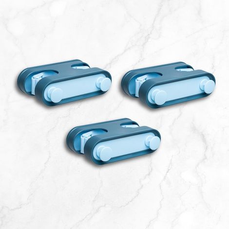 Bravix Lot De 3 Supports Adhésifs Pour Balais Muraux, Support Mural Adhésif Sans Perçage, Support Mural Pour Balais, Accessoires Pour La Maison Avec Crochets Porte-objets, Gain De Place Dans La Cuisin