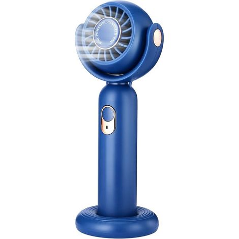 Bravix Mini Ventilateur Portable,ventilateur De Poche Vents Forts À 3 Vitesses 130° Rotatif,ventilateur Bureau Avec Base Ventilateur Petit Usb Rechargeable Pour Adulte Enfant Extérieur Intérieur,bleu