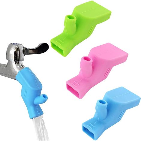Bravix 3 Pcs Extension Robinet Enfant, Silicone De Qualité Alimentaire Pour Enfants Prolongateur Robinet Pour Bébé Rallonges De Robinet En Pour Salle De Bain Cuisine Laver Les Mains Et Le Visage