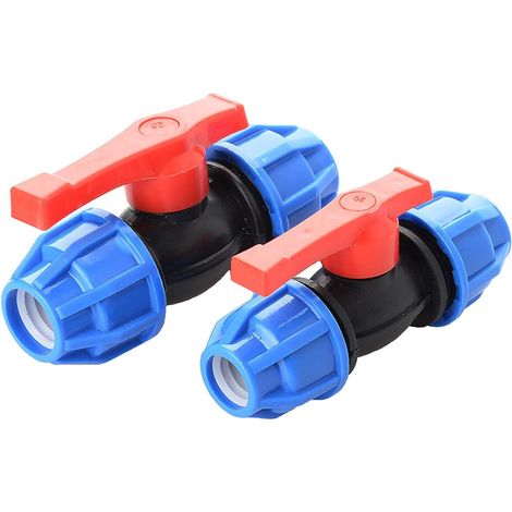 Bravix 2 Pièces Pe Vanne À Boisseau Sphérique Pe Raccord Raccord À Vis Tuyau D'Eau Connecteur 20 Mm Tuyau Pe 25 Mm Adaptateur Raccords Pour Conduites D'Eau, Systèmes D'Irrigation, Installation De Racc