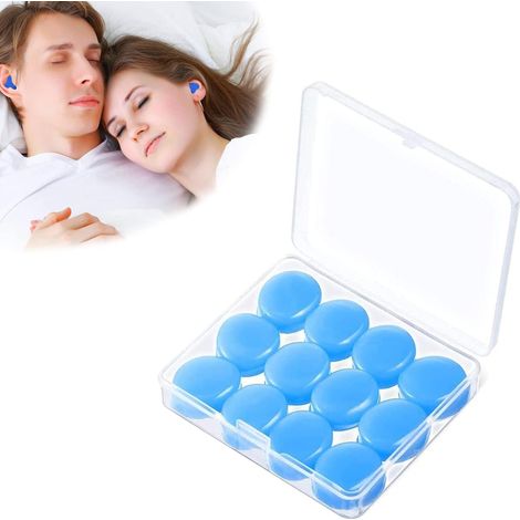 Bravix Bouchons D'Oreilles De Sommeil, Bouchons D'Oreilles En Silicone, Bouchons D'Oreilles Anti - Bruit, Protection Auditive, Réutilisable, Sommeil, Natation, 12pcs