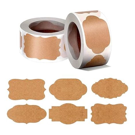 Autocollants D'Étiquettes En Papier Kraft, 600 Pièces Étiquettes Autocollantes, D'Autocollants De Bureau Et De Cuisine, Utilisé Pour Le Dossier, Les Bouteilles, Les Emballages Cadeaux (brun)
