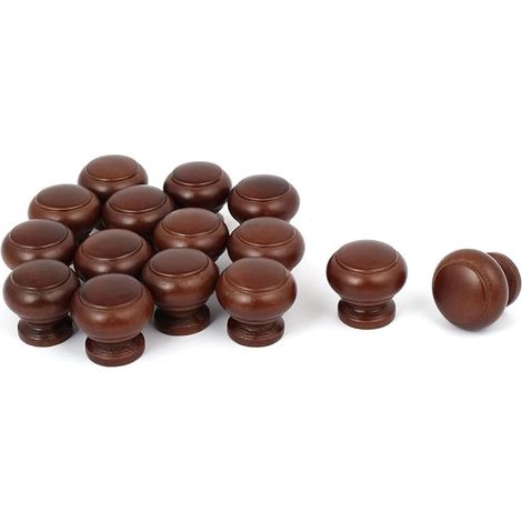 Bravix Sourcing Map Maison Cabinet Tiroir 27mmx24mm Bois Bois Poignée Saisir Poignée Foncé Rouge Marron Pour Commode Tiroir Armoire 15pcs