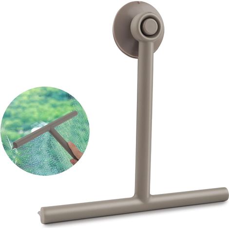 Bravix Grattoir De Douche, Grattoir De Douche En Silicone Noir, Grattoir De Douche, Salle De Bain, Miroir, Lave Vitre, Carreau De Céramique (marron)