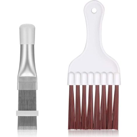 2 Pièces Brosse Nettoyage, Brosse Radiateur Nettoyant Climatisation Maison, Kit Nettoyage Climatisation Split Bombe Nettoyage Climatiseur Nettoyeur Radiateur