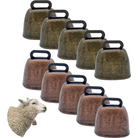 10pcs Vache Cheval Mouton Pâturage Cuivre Cloche De Vache Mouton Vache Cloches Clochette Vintage Bronze Cloche En Bronze Pour Porte En Cuivre Pour Chiens Cloche D'Animal De Chèvre, De Vache, De