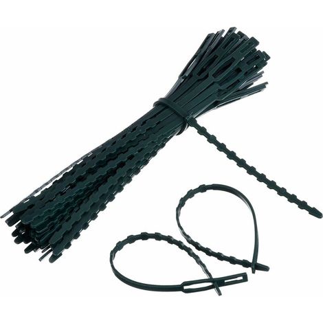 Bravix Attache Et Support De Plante Réglables, 250 Pièces, 170 Mm X 8 Mm, Vert Foncé