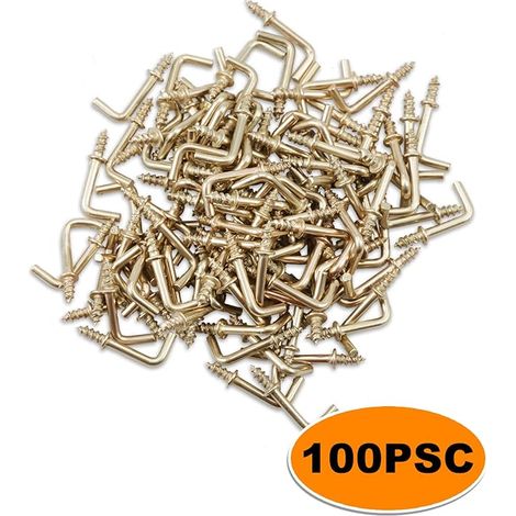 Bravix Lot De 100 Crochets À Vis À Angle Droit De 1,27 Cm, Crochets Carrés À Visser, Petits Crochets Pour Accrocher Des Crochets En L