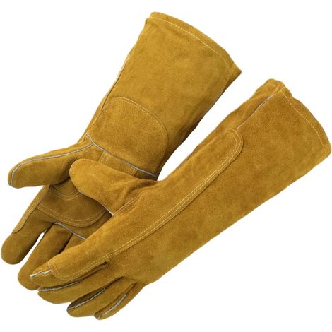 Bravix Reboot Gants De Soudage Gants Résistants À La Chaleur Gants Anti-feu Pour Brûleurs À Bois Cuir Fendu De Vache Gants De Soudage Gants De Gréeur Gants De Barbecue Four À Bois