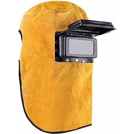 Bravix Masque De Soudage Confortable En Cuir, Masque De Travail De Capuchon De Casque De Soudage Durable Résistant À La Chaleur Respirant De Soudage Casque De Pprotection Masque