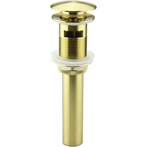 Bouchon De Vidange Escamotable Vanité Avec Trop-plein, Robinet De Salle D'Or Lavabo Vasque Vidange