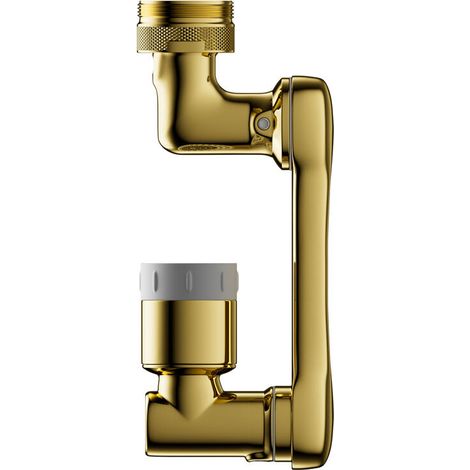 Bravix Accessoire D'Extension De Robinet, Aérateur De Robinet Pivotant À 1080 ° Bec Mélangeur 2 Buses Aérateur Universel Pour Robinets De Salle De Bain De Cuisine (doré)